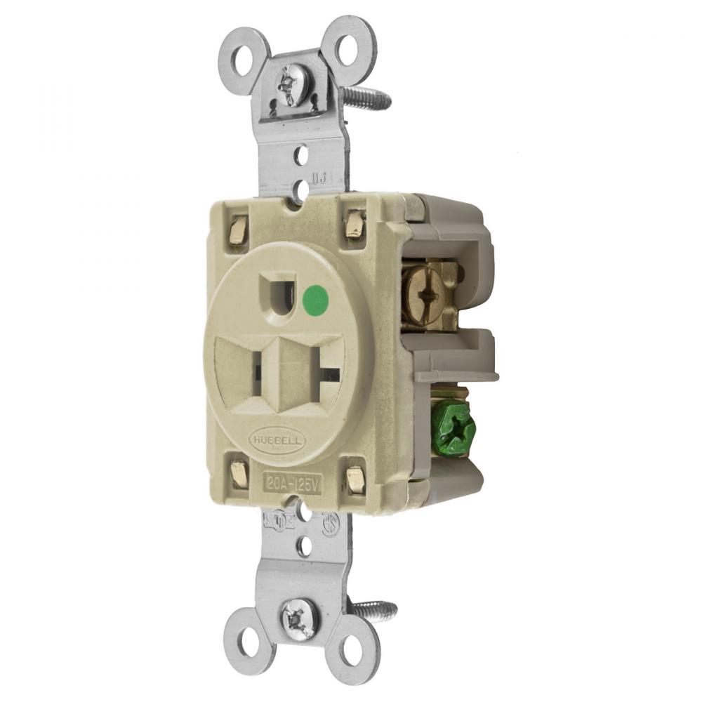 SGL RCPT, HG, 20A 125V, 5-20R, IV