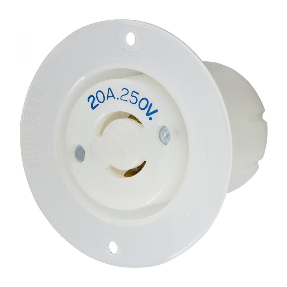 LKG FLG-RCPT, 20A 250V, L2-20R, WH