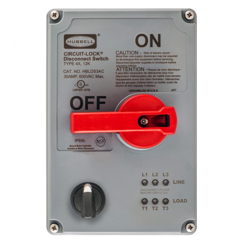 DISC COVER, 30A,LED PHASE IND AND JOG,4X