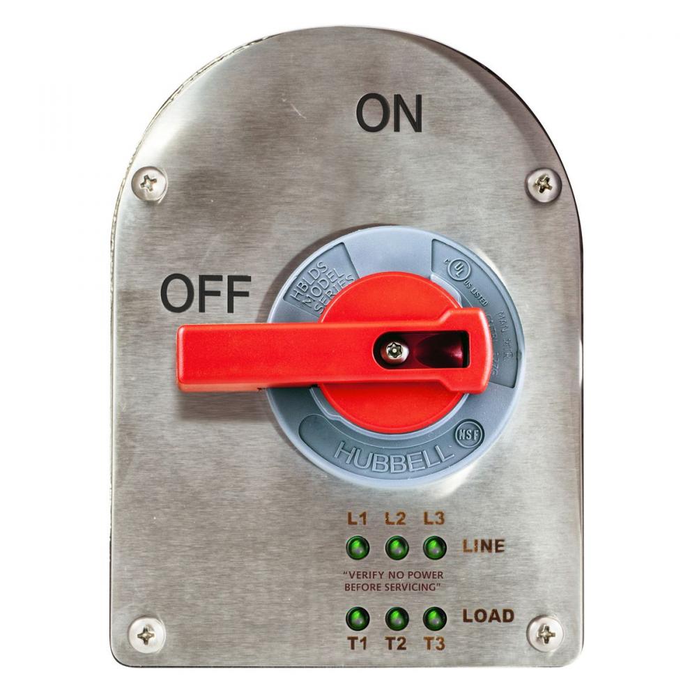 SS SLOPED DISCONNECT, 30A, LED PHASE, 4X