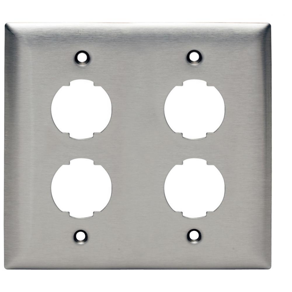 FACEPLATE, HI-IMPACT, SS, 2-G, 4P