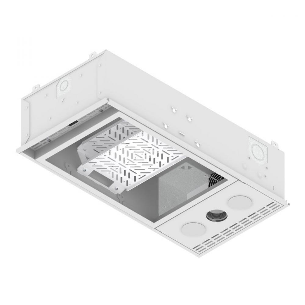 RECESS CEILING BOX,1&#39;X2&#39;,WHT,W/POLE ADPT