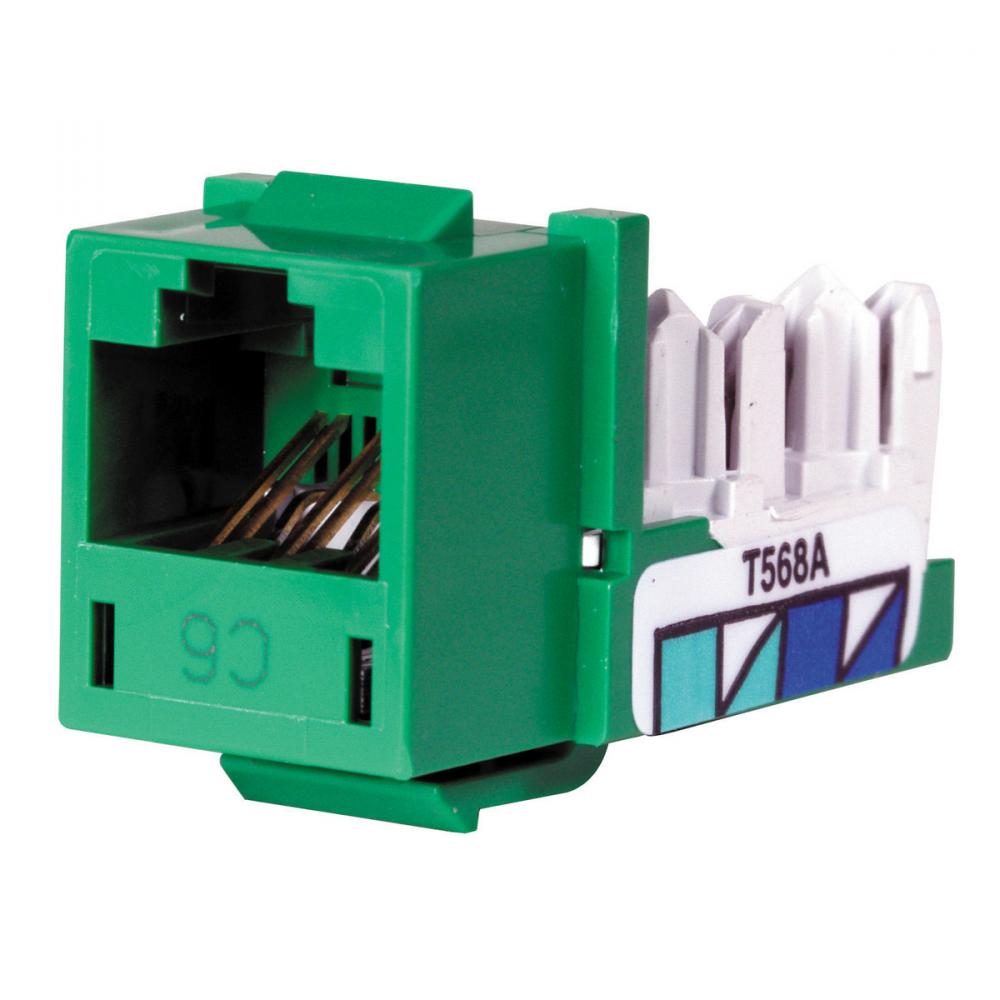 JACK, HXJ,CAT6,8POS,UNI A/B,GN,25PK