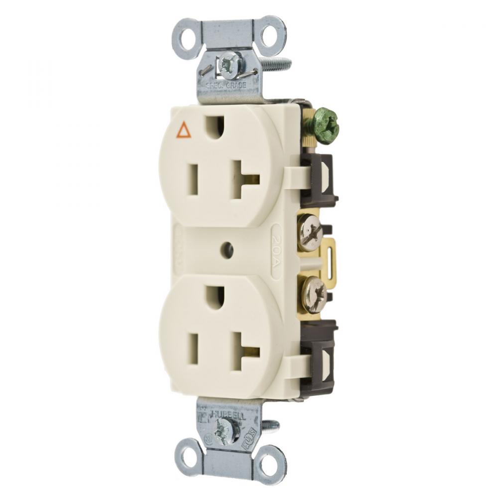 COMM  20A SIDE WIRED IG DUPLEX LA