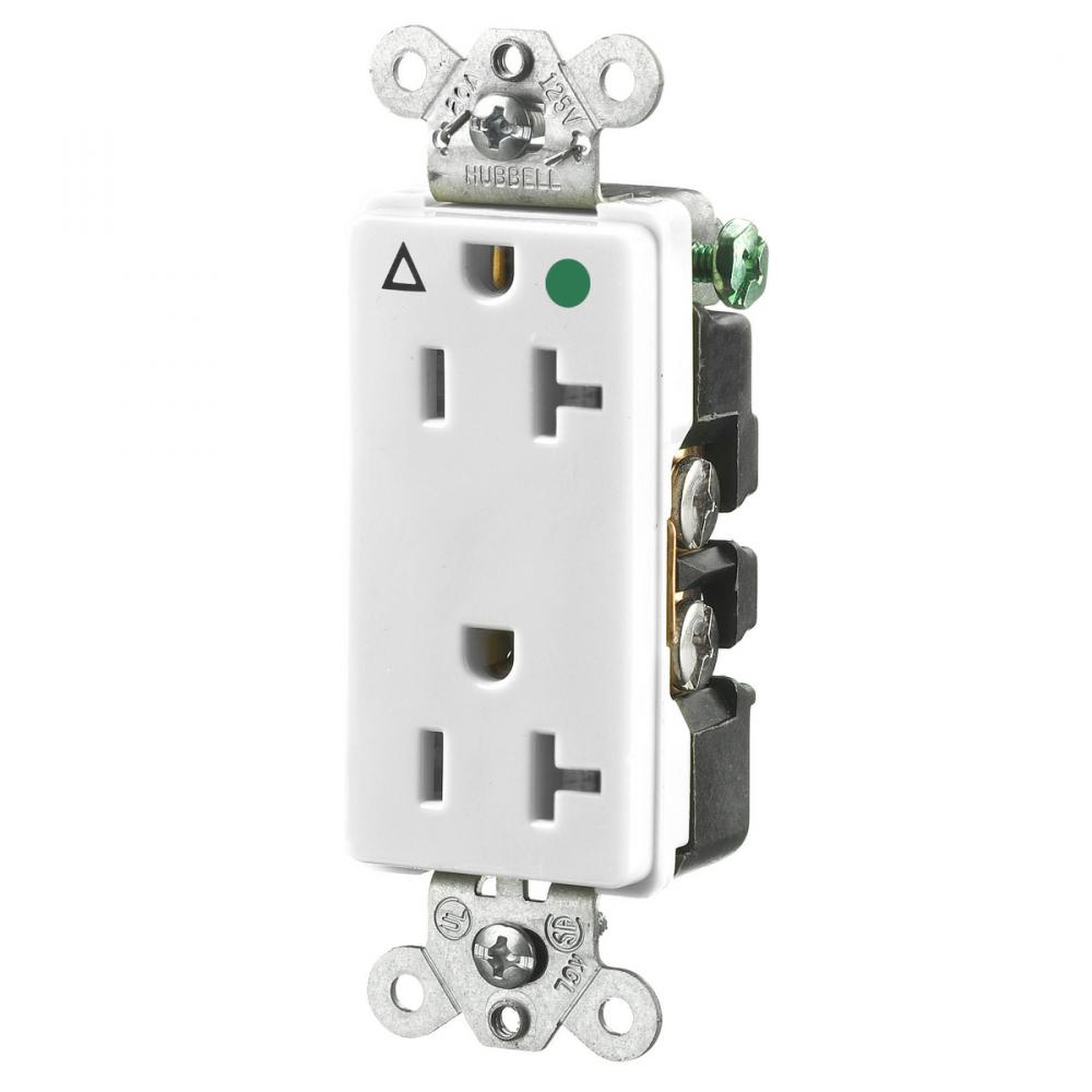 STYLE HG DUP RCPT,IG,20A 125V, 5-20R, WH