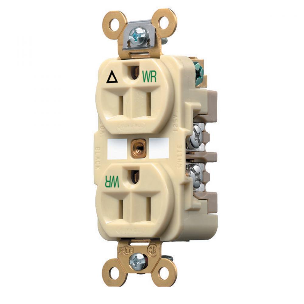 WR RCPT, DUP, SB, IG HG, 15A 125V, IV