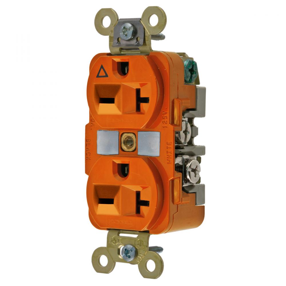 DUP RCPT, IG, 20A 250V, 6-20R, OR