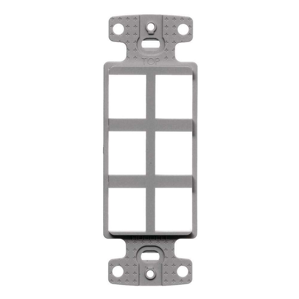 PLATE, DECORATOR KEYSTONE FRAME,6PORT,GY