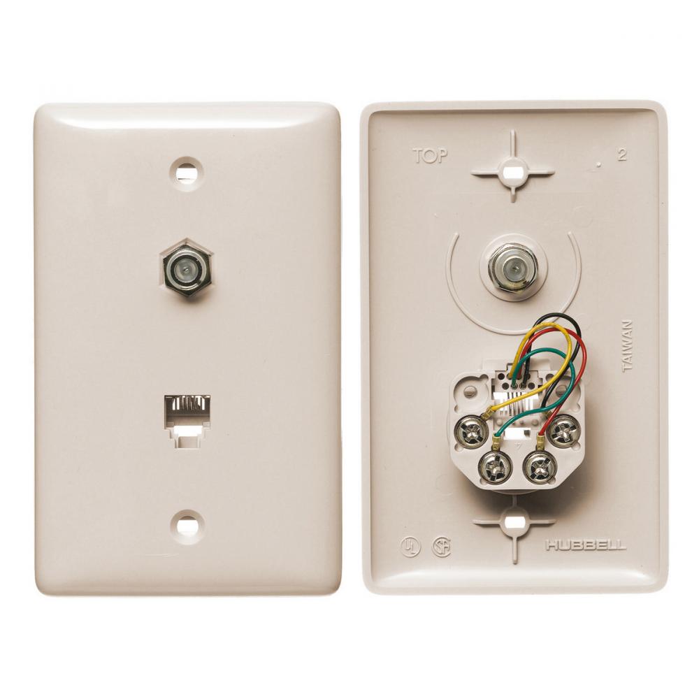 PLATE, 1GANG,W/F-CONN/6POS,4CON,S/TRM,LA