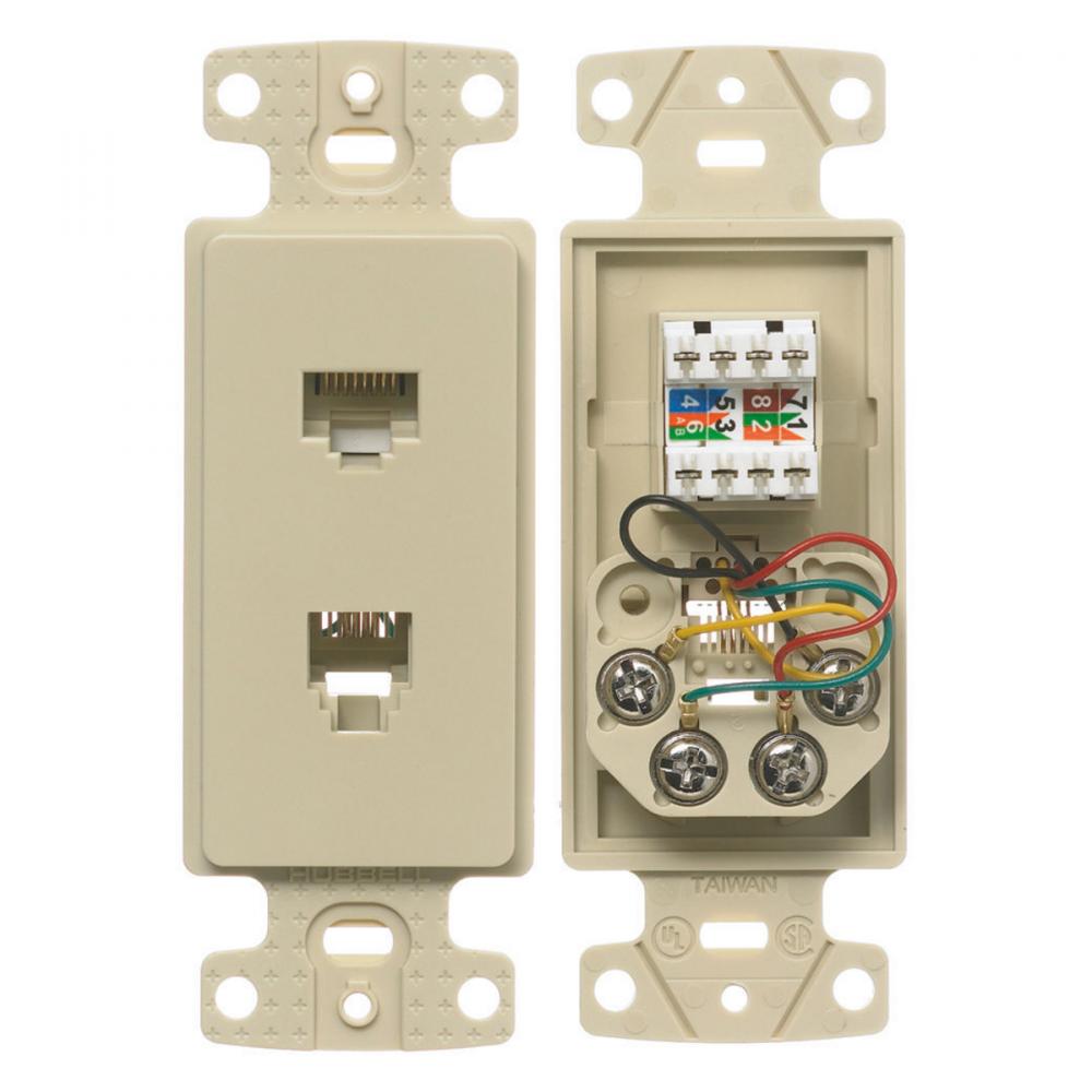 PLATE, FRAME,W/CAT5E/JK,6POS,4C,S/TRM,EI