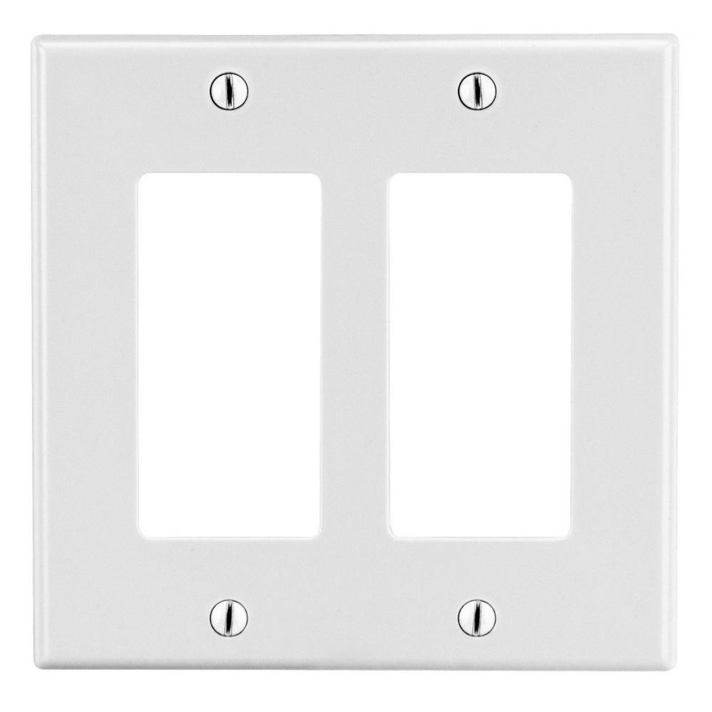 WALLPLATE, 2-G, 2) DEC, WH