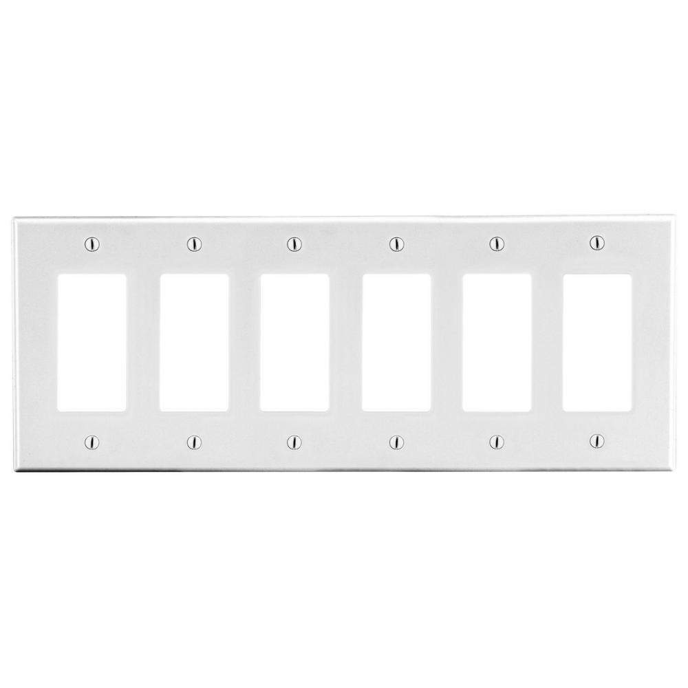 WALLPLATE, 6-G, 6) DEC, WH