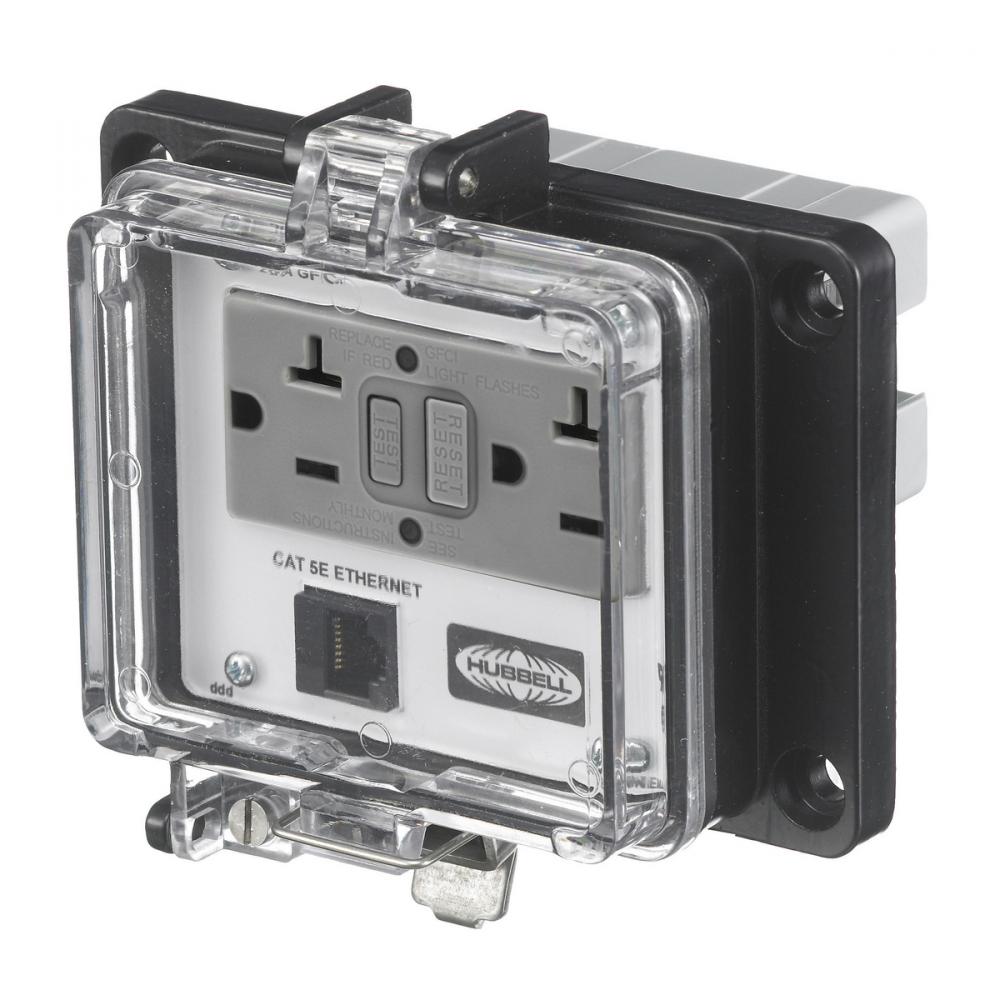 IE, NEMA 4X,CAT5E ETHERNET,15A GFCI