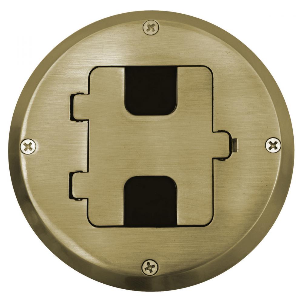 FLOOR BOX KIT, WOOD FLR TYPE, BRASS PLT