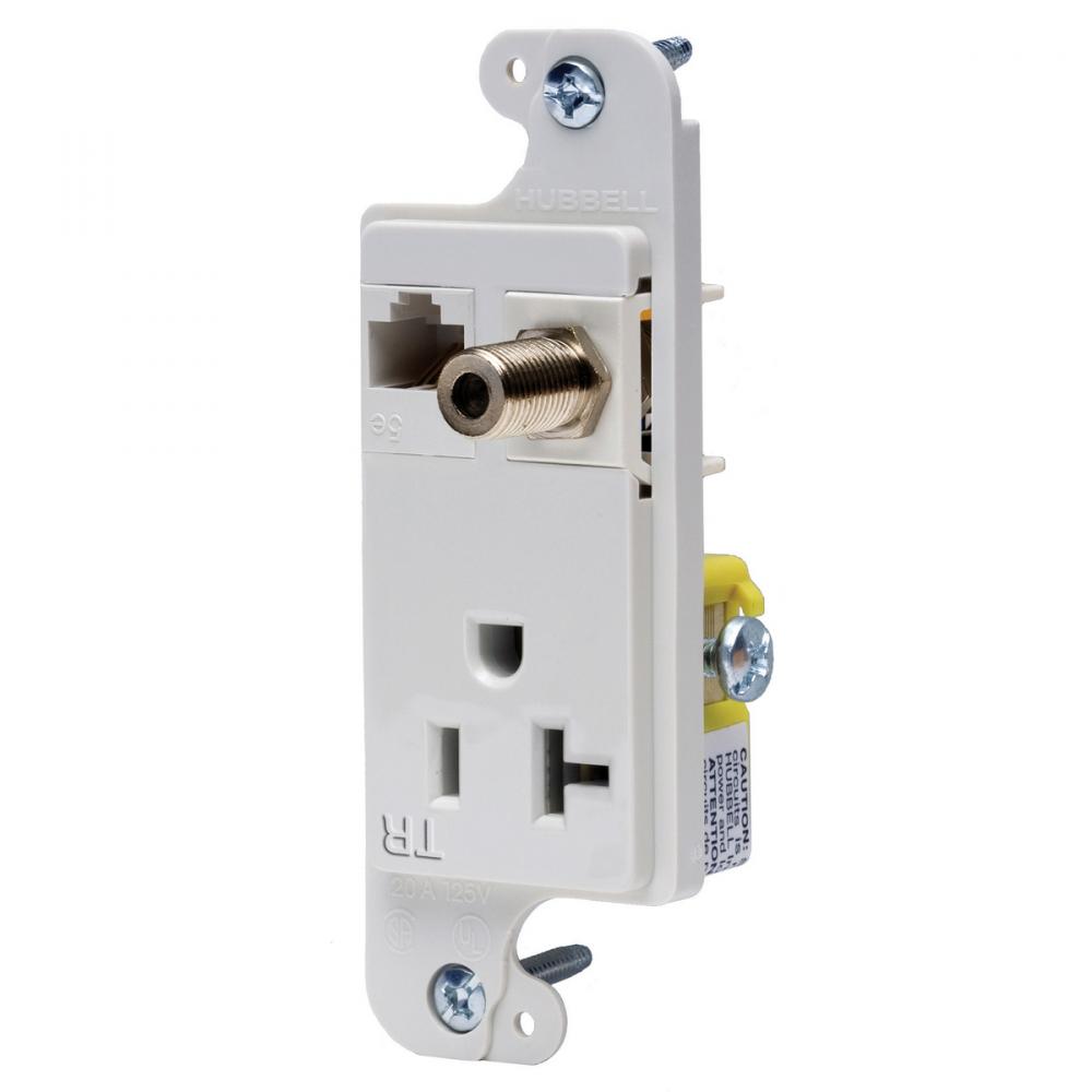 JLOAD 20A MEDIA OUTLET TR, WHITE