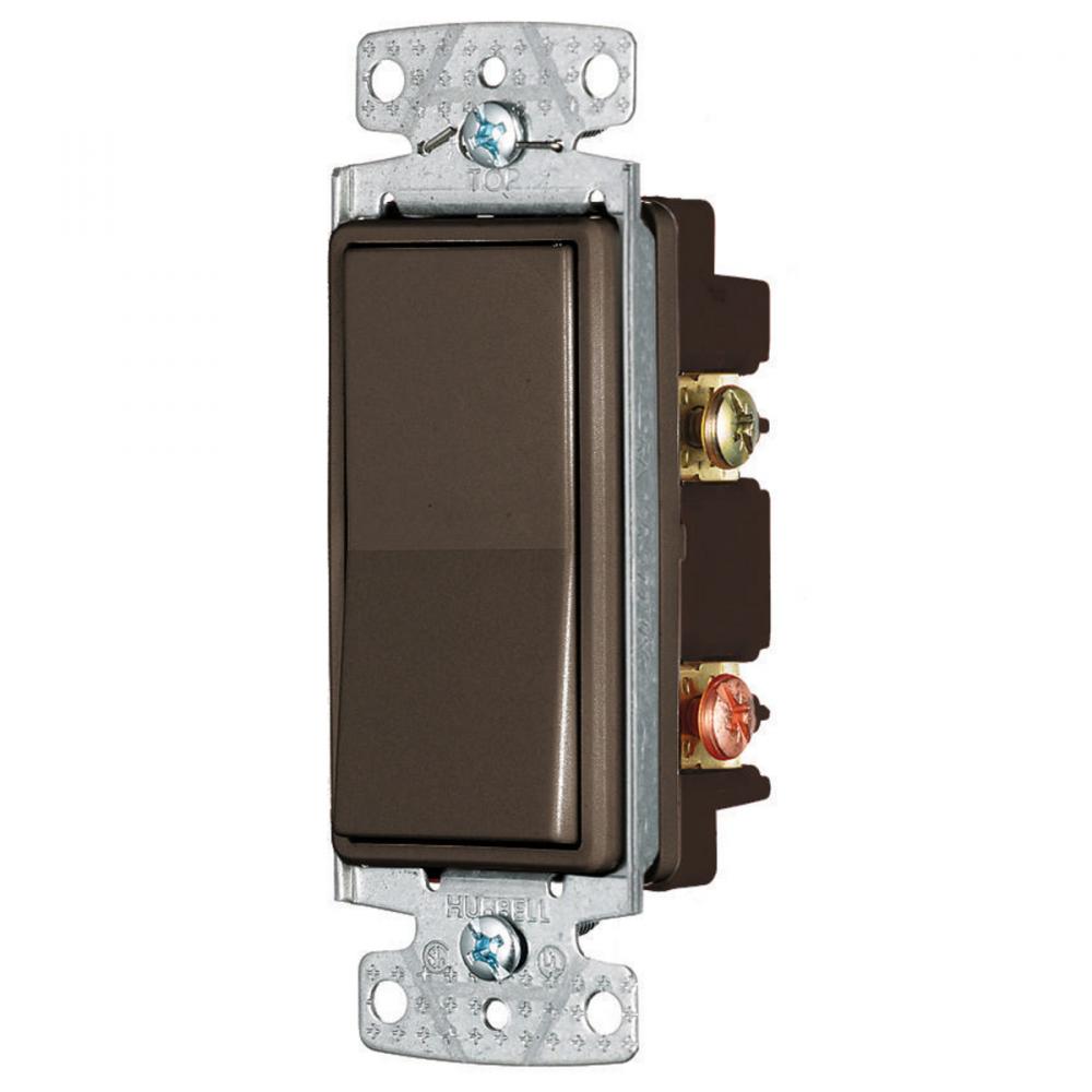 RESI ROCKER SW, DP, 15A 120/277V, BR