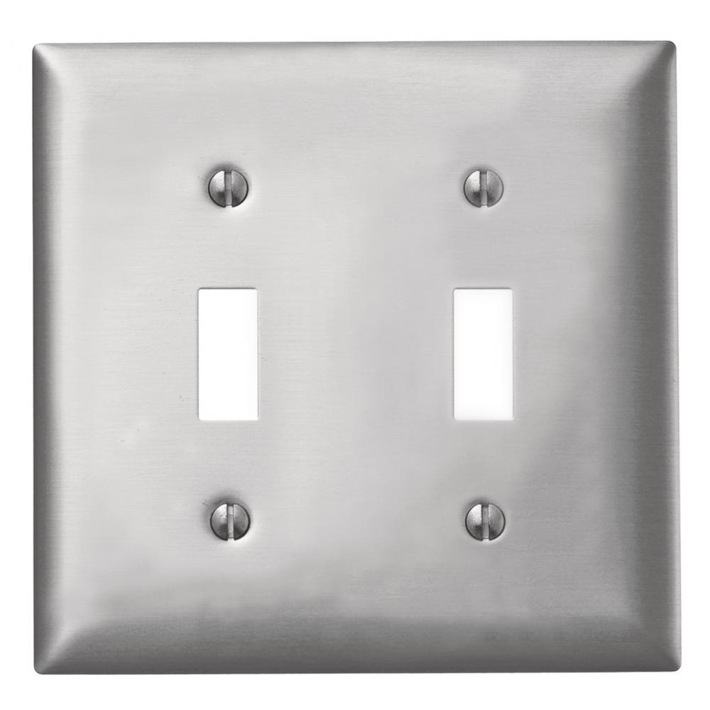 WALLPLATE 2-G, TOG OPENING, ALUM