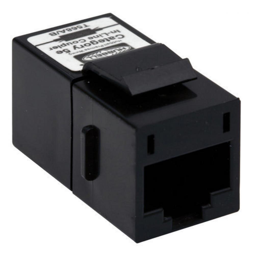SNAP-FIT, INLINE COUPLER,SLIM,CAT5E,BK