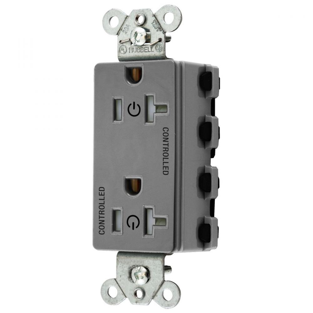 2/2 SNAP CONTROLLED 20A 125V, TR DECO,GY