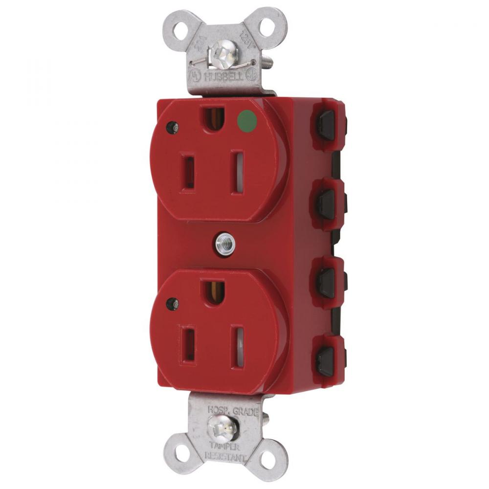 S-CONNECT DUP HG 15A/125V LED TR RD