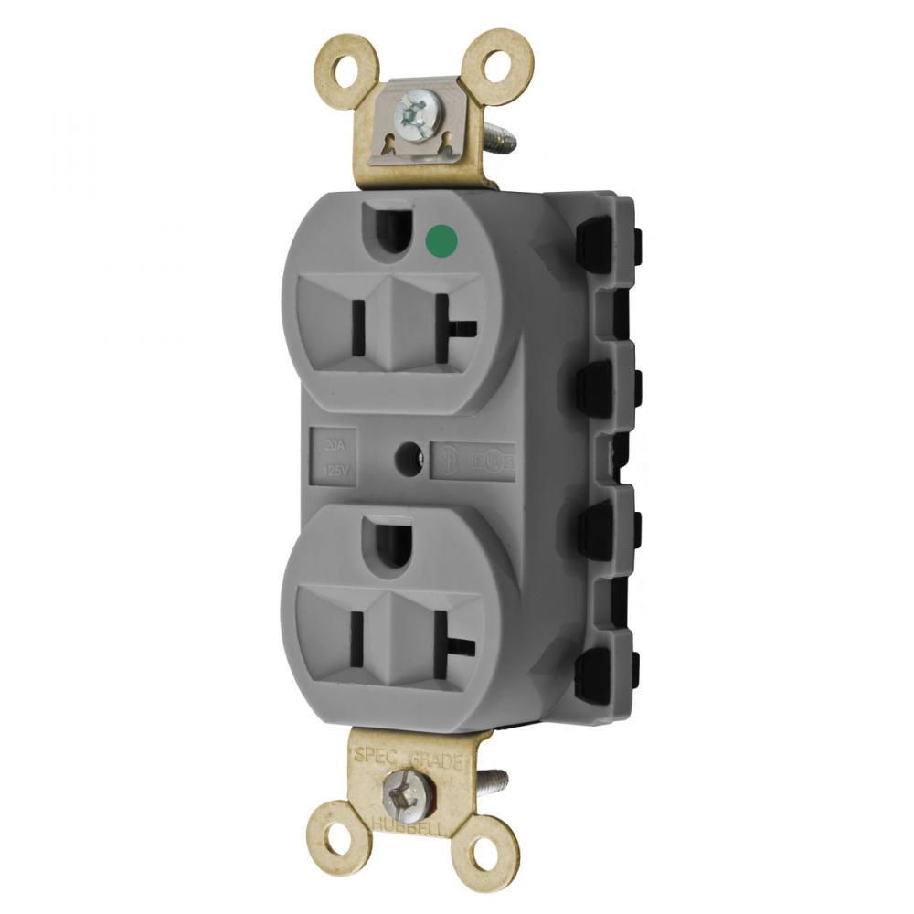 SNAP2CONNECT 20A/125V HG DPLX,GRAY