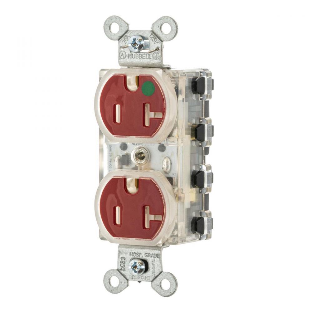 S-CONNECT DUP HG 20A/125V LED TR RD