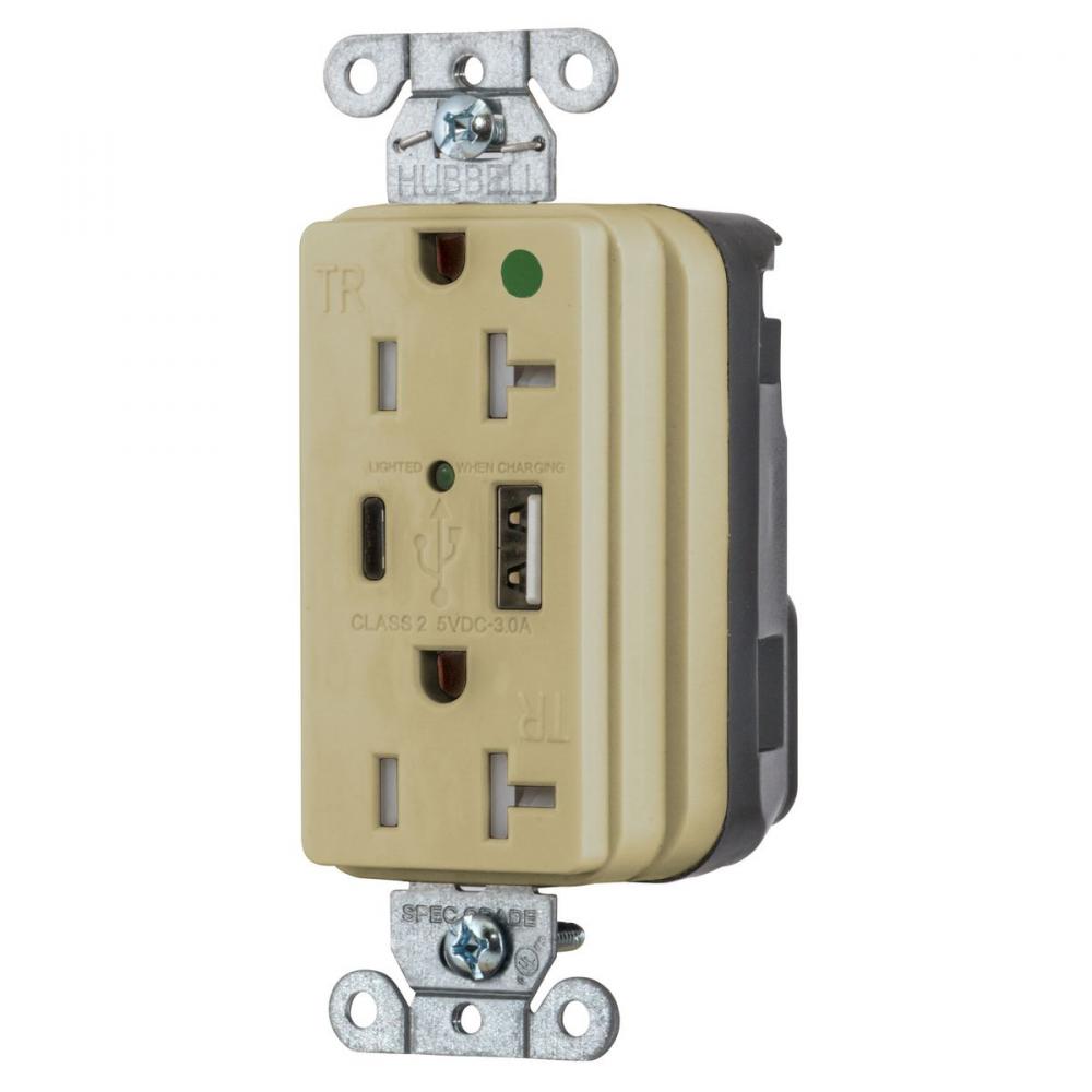 USB CHG SNAP HG 20A125V DUP 5A PT AC, IV