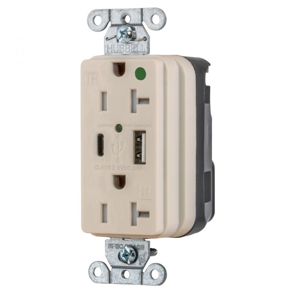 USB CHG SNAP HG 20A125V DUP 5A PT AC, LA