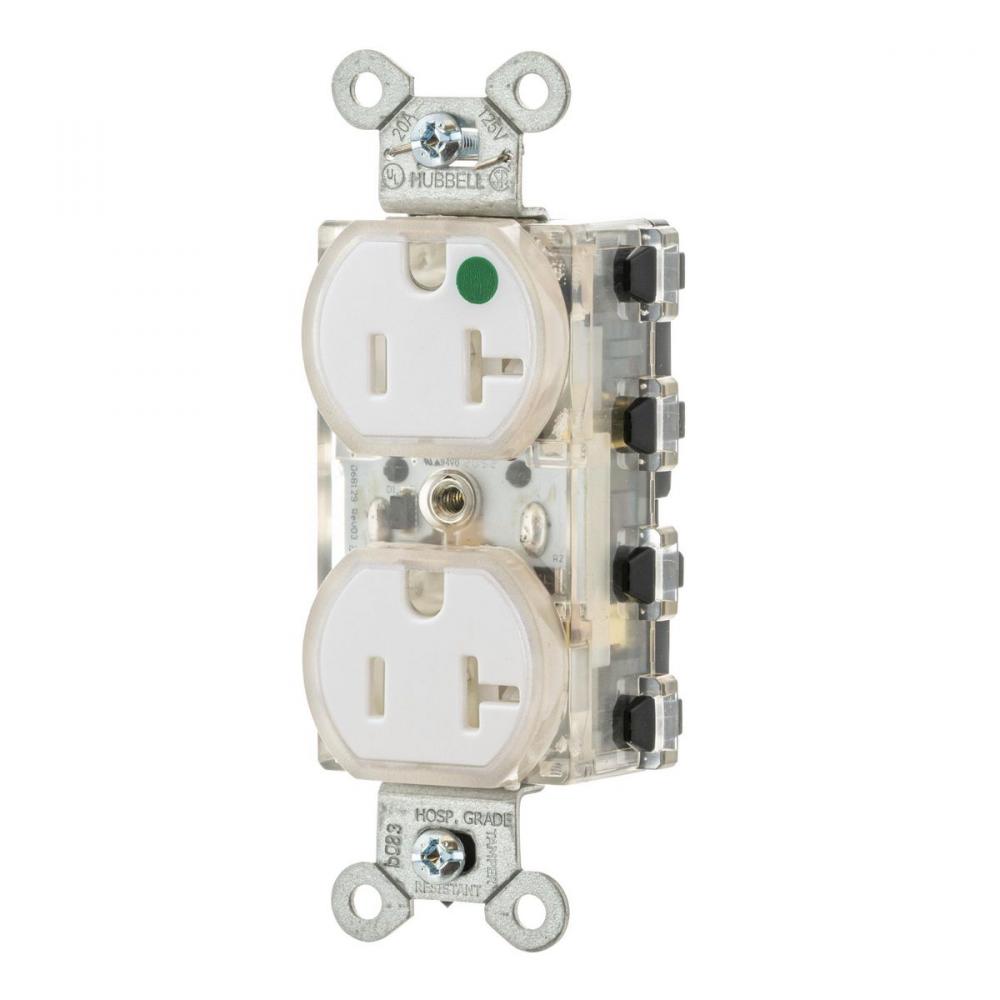 S-CONNECT DUP HG 20A/125V LED TR WH