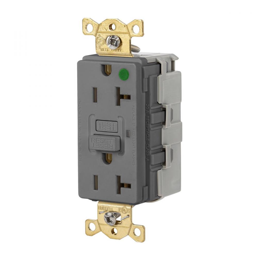 20A 125VAC COM HG  SNAP GFR GRAY