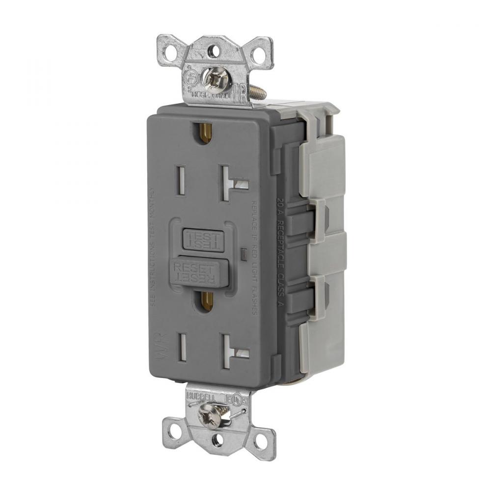 20A 125VAC COMM TRWR SNAP GFR GRAY