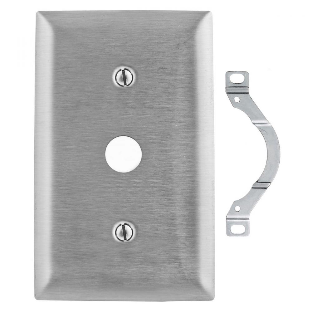 WALLPLATE, 1-G, TELE, SS