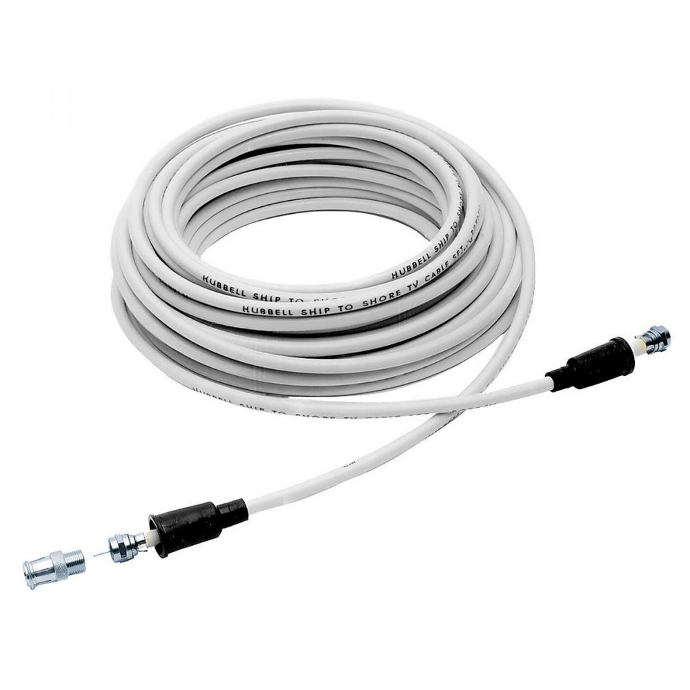 MARINE CATV CABLE, 50&#39;, WH