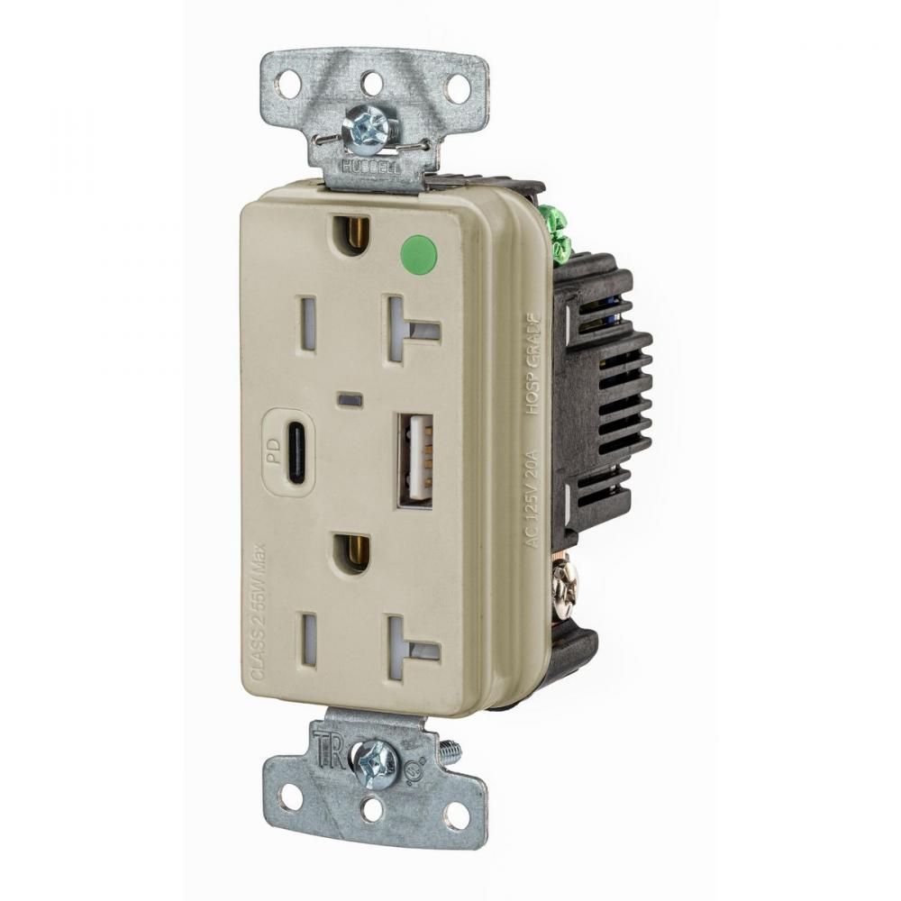 RCPT HG DUP 20A 125V USB AC PD I