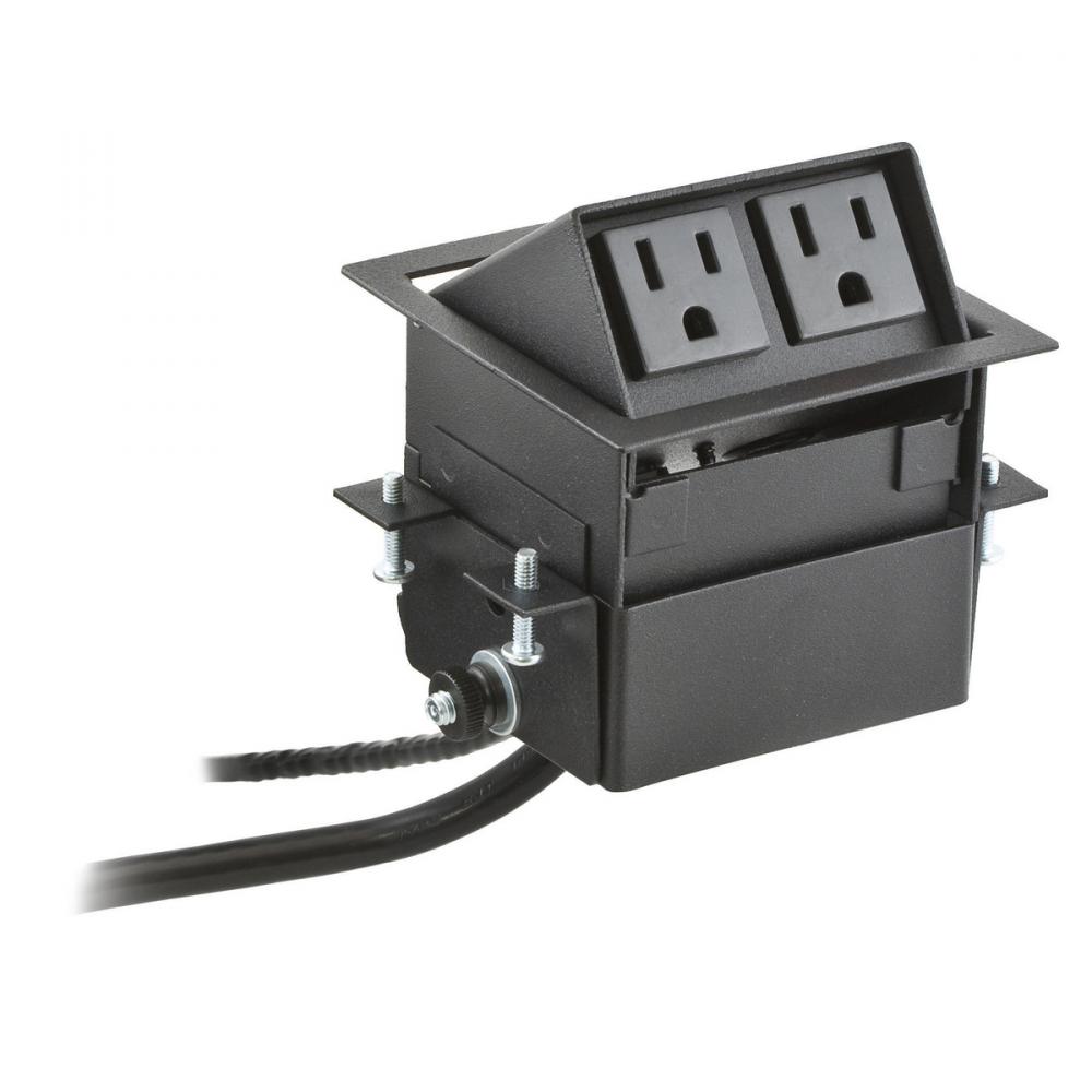 WRK SURFC BOX, FLIPUP MINI, 2 PWR, BLACK