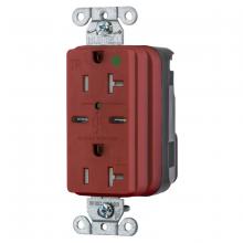 Hubbell Wiring Device-Kellems SNAP8300UCR - USB CHG SNAP HG 20A125V DUP 5A PT C, RD