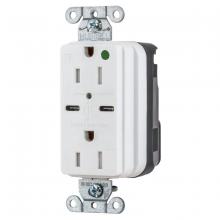 Hubbell Wiring Device-Kellems SNAP8200UCW - USB CHG SNAP HG 15A125V DUP 5A PT C, WH