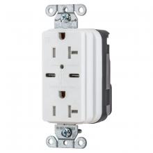 Hubbell Wiring Device-Kellems SNAP20UCW - USB CHG SNAP 20A125V DUP 5A PORT C, WH