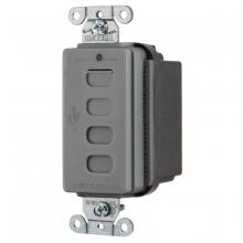Hubbell Wiring Device-Kellems USB4CGY - USB CHRGR 4 PORT 5AMP 5 TYPE C, GRAY