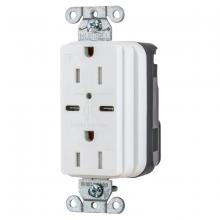 Hubbell Wiring Device-Kellems SNAP15UCW - USB CHG SNAP 15A125V DUP 5A PORT C, WH