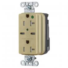 Hubbell Wiring Device-Kellems SNAP8300UCI - USB CHG SNAP HG 20A125V DUP 5A PT C, IV