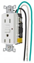 Hubbell Wiring Device-Kellems GF15WLAP2 - GFR, 15A 125V, 6" LEADS STR, BULK, WH