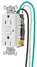 Hubbell Wiring Device-Kellems GFTR15WP2 - GF, TP, 15A 125V, 6" LEAD, STR, BULK, WH