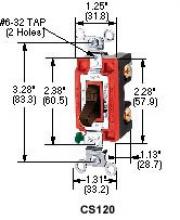 Hubbell Wiring Device-Kellems CS1223R - 3 WAY TOG, CONST GRD, 20A 120/277V, RD