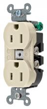 Hubbell Wiring Device-Kellems 5252AAL - RCPT, DUP SB, HUBPRO, 15A 125V, SF, AL