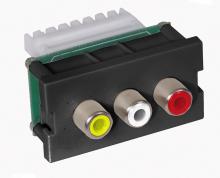 Hubbell Wiring Device-Kellems IMR1101BK - ISTATION MODULE,W/RCA CMPO,AUD,110,1U,BK
