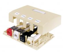 Hubbell Wiring Device-Kellems ISB4TI - HOUSING, SURFACE MOUNT,4 PORT,TI