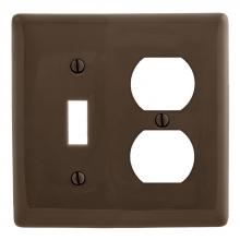 Hubbell Wiring Device-Kellems NP18 - WALLPLATE, 2-G, 1) DUP 1) TOG, BR