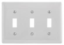 Hubbell Wiring Device-Kellems NP3OW - WALLPLATE, 3-G, 3) TOGG, OW
