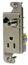 Hubbell Wiring Device-Kellems RJ650ALTR - JLOAD 15A MEDIA OUTLET TR,  ALMOND